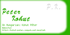 peter kohut business card