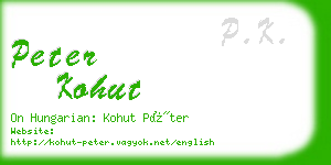 peter kohut business card